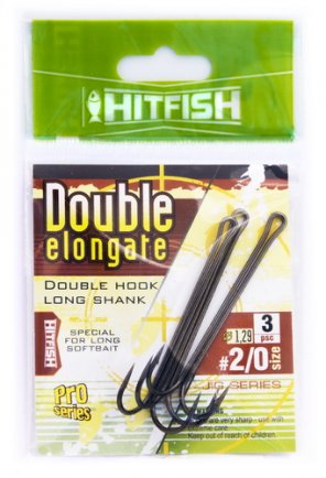 картинка Двойной крючок Double elongate от производителя Hitfish