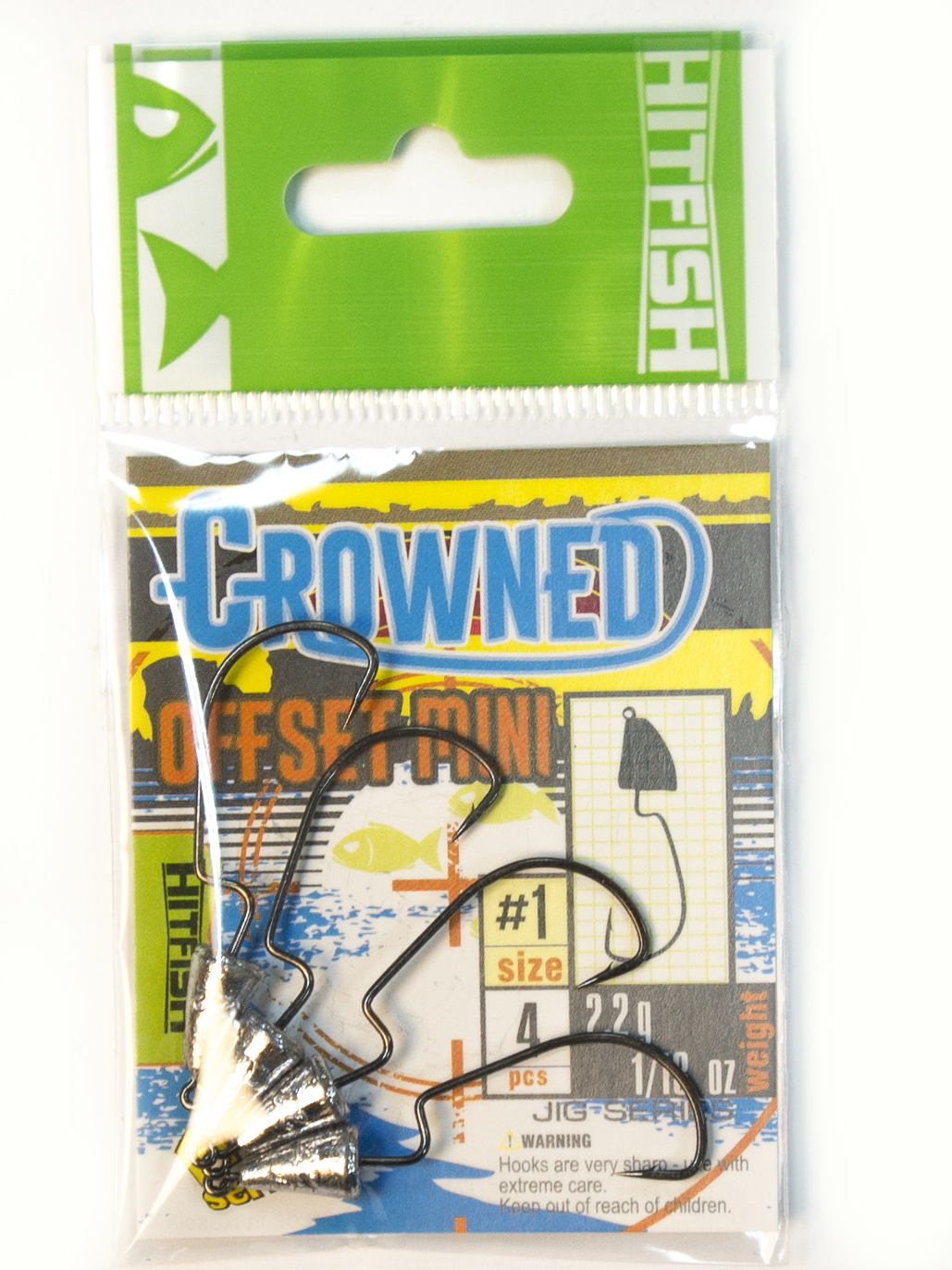 картинка Джиг-головка на офсетном крючке Crowned offset mini от производителя Hitfish