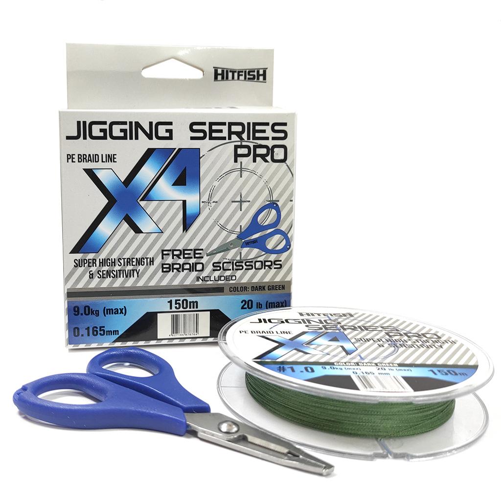 картинка Плетеный шнур HITFISH X4 Jigging Series PRO (Free braid scissors) Dark Green 150m от производителя Hitfish